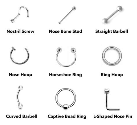nose piercing stud types